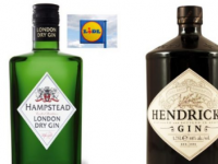 Hendrick's & Lidl在杜松子酒瓶上的商标排