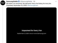互联网看点：三星Galaxy S20 Fan Edition官宣:9月23号发布