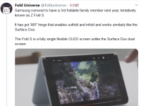 互联网看点：GalaxyZFoldS将类似SurfaceDuo大家怎么认为