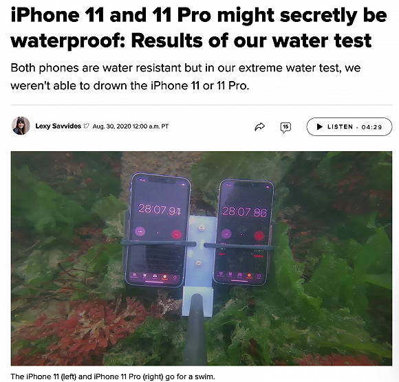 iphone11防水到什么程度:浸泡8个月后仍可正常运行!