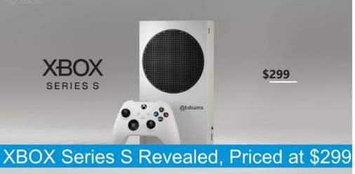 XboxSeries S外观售价曝光:搭载硕大圆形散热格栅约2044元