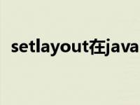 setlayout在java中代表什么（setlayout）
